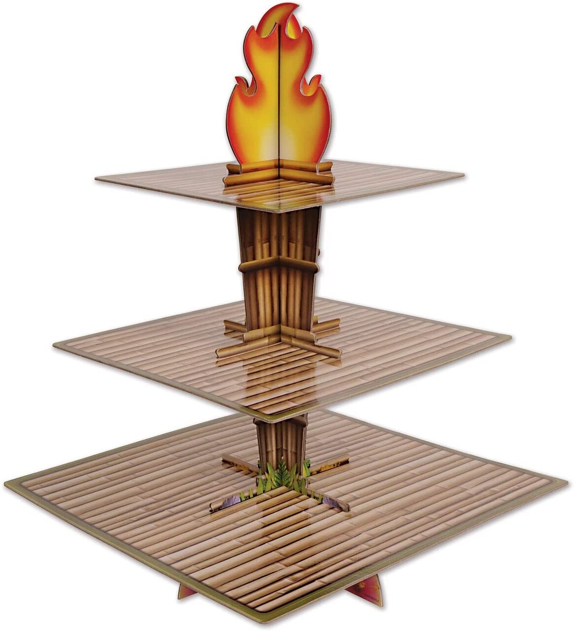 Beistle Tiki Torch Cupcake Stand Luau Theme Cake Holder Display Hawaiian Tropical Party Supplies 15.25" x 11.25"